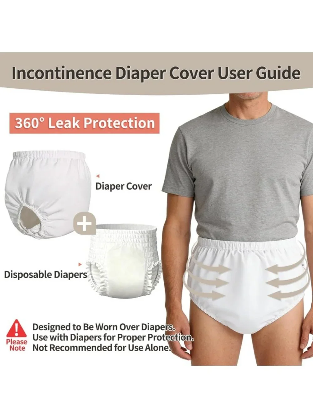 2 Pack Waterproof Reusable Adult Diaper Covers - Leak-Proof Soft Protective